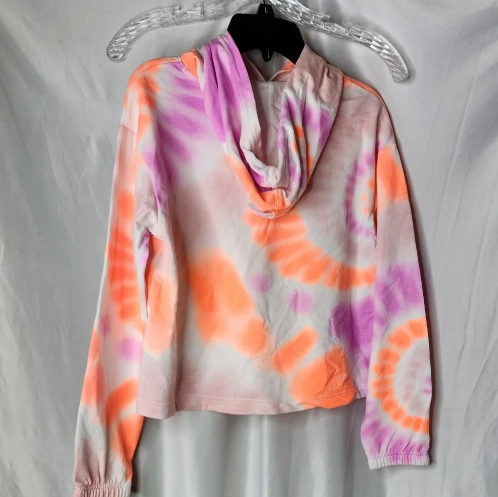 Converse L Girl's All Over Print Tie-Dye Boxy Hoodie (Big Kids) Size L